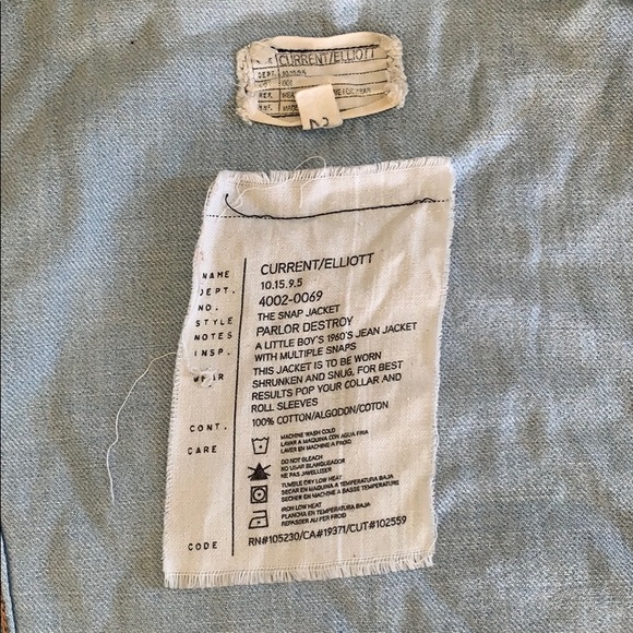 Current/Elliot Distressed Denim Jean Jacket - Picture 3 of 3